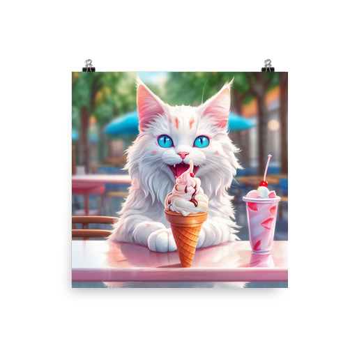 PugMug Custom White Companion Cat Poster