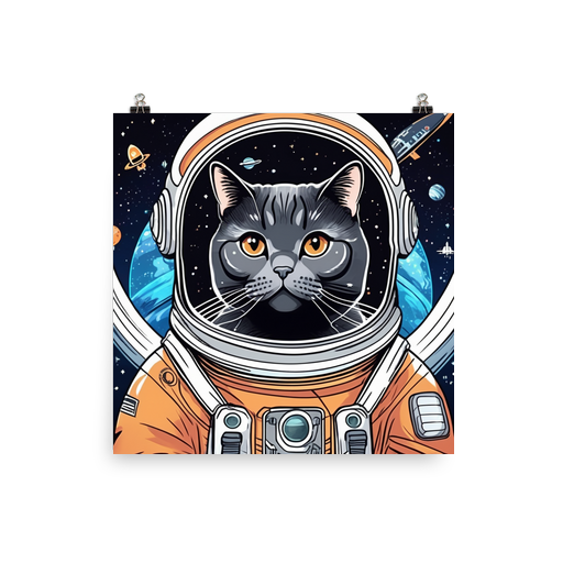 PugMug Custom Black British Shorthair Cat Poster