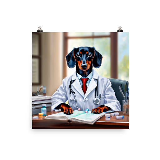 PugMug Custom Black Dachshund Poster