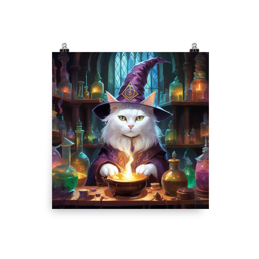 PugMug Custom White Companion Cat Poster