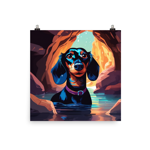 PugMug Custom Black Dachshund Poster