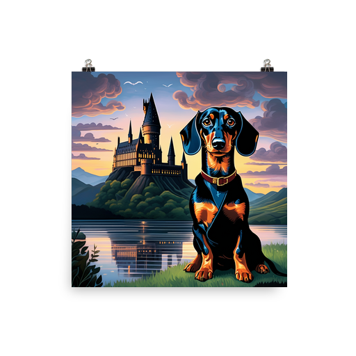 PugMug Custom Black Dachshund Poster