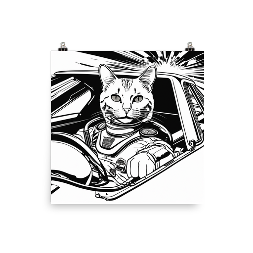 PugMug Custom White Companion Cat Poster