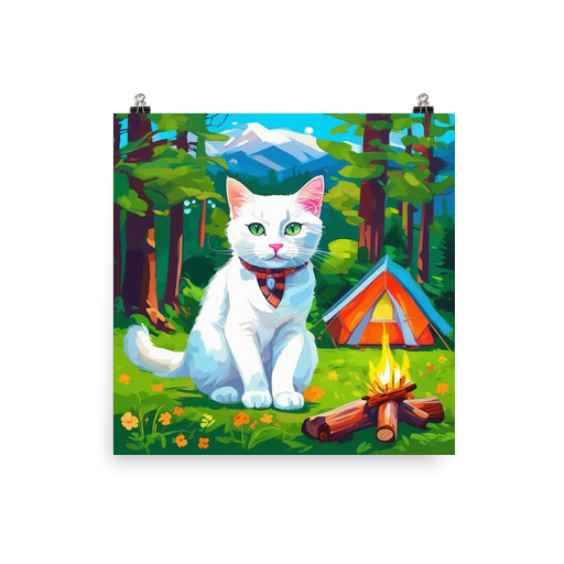 PugMug Custom White Companion Cat Poster