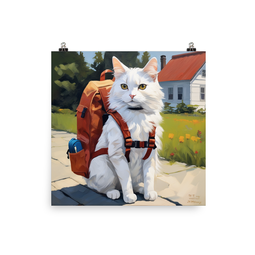 PugMug Custom White Companion Cat Poster