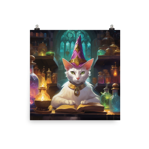 PugMug Custom White Abyssinian Cat Poster