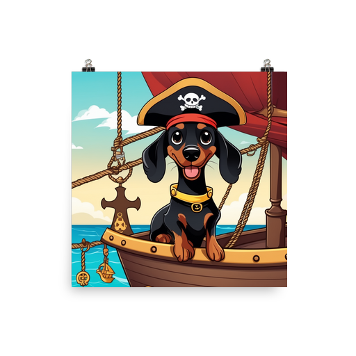 PugMug Custom Black Dachshund Poster