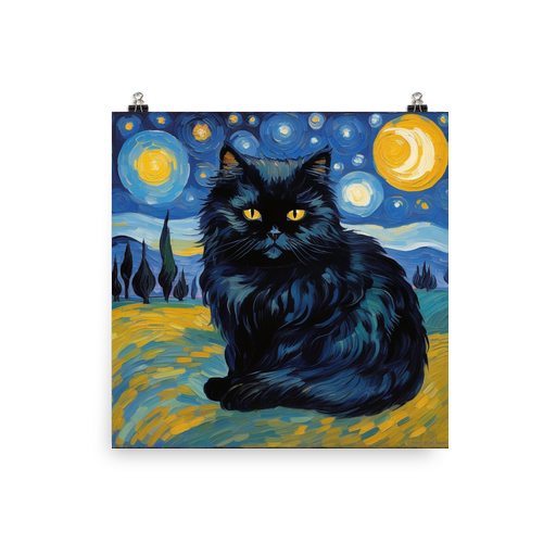 PugMug Custom Black Persian Cat Poster