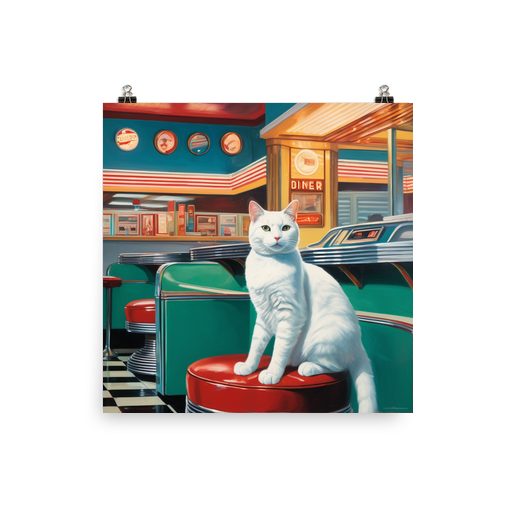 PugMug Custom White Companion Cat Poster