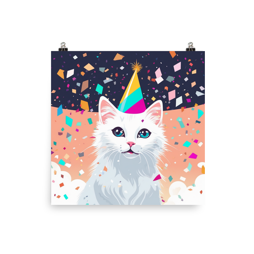 PugMug Custom White Companion Cat Poster