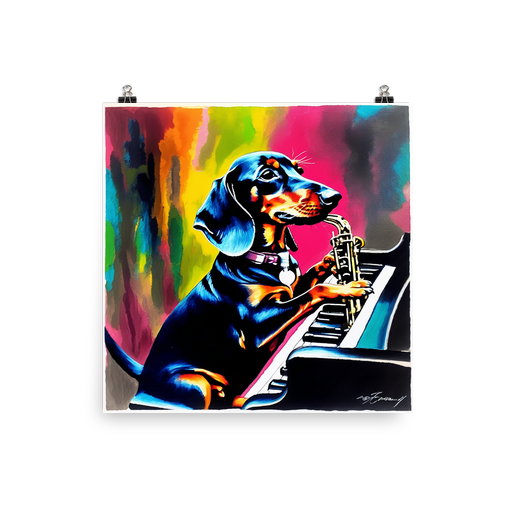 PugMug Custom Black Dachshund Poster