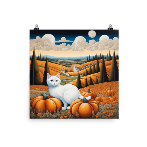 PugMug Custom White Companion Cat Poster