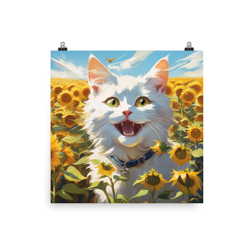 PugMug Custom White Companion Cat Poster