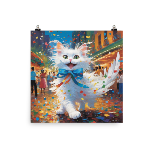 PugMug Custom White Companion Cat Poster