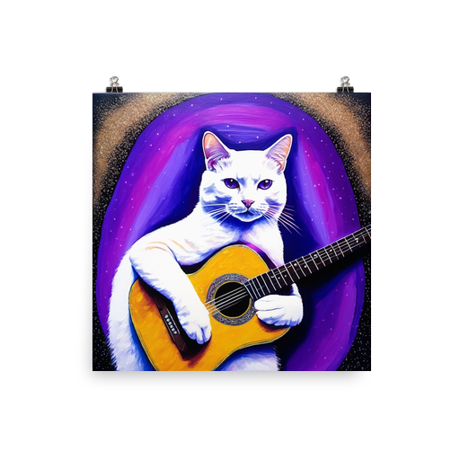 PugMug Custom White Companion Cat Poster