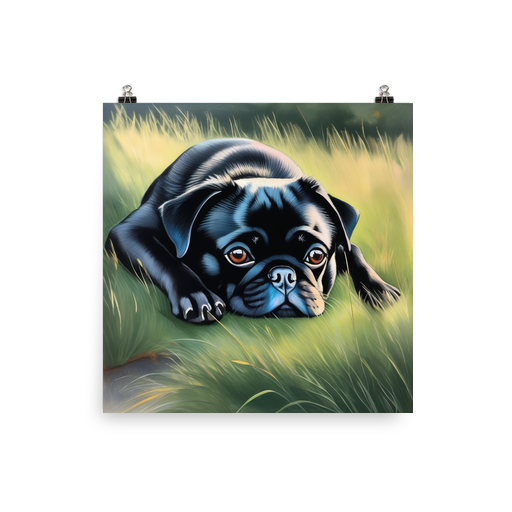PugMug Custom Black Pug Poster