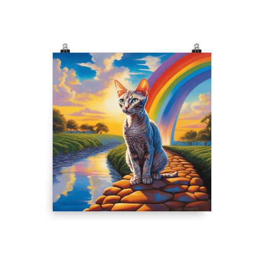 PugMug Custom Tabby Devon Rex Cat Poster