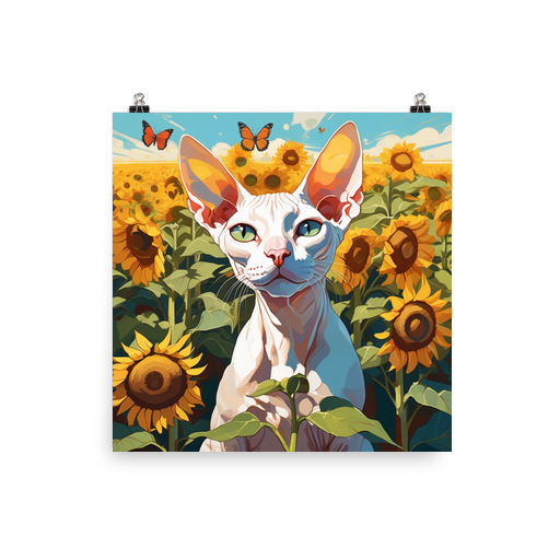 PugMug Custom White Sphynx Cat Poster