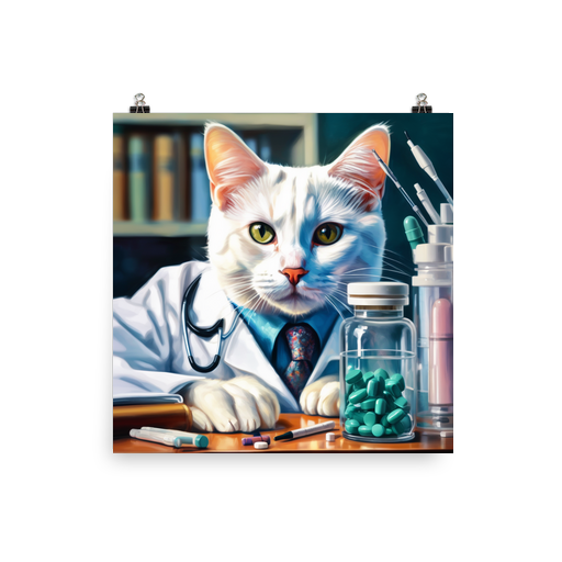 PugMug Custom White Companion Cat Poster