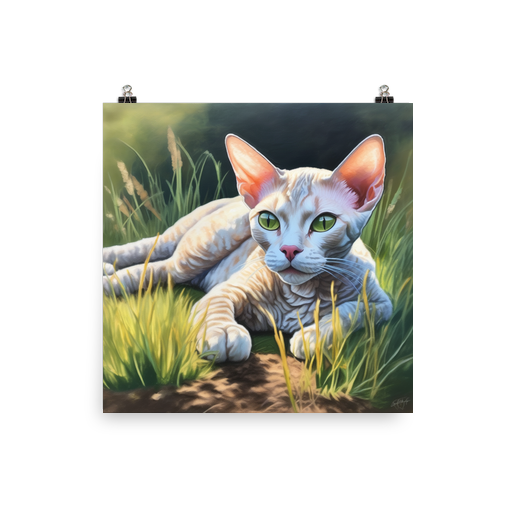 PugMug Custom Tabby Devon Rex Cat Poster