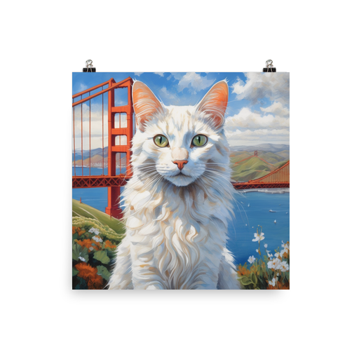 PugMug Custom White Companion Cat Poster