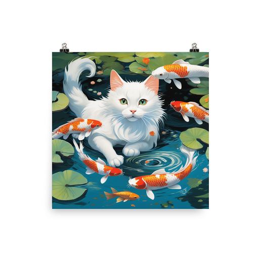 PugMug Custom White Companion Cat Poster