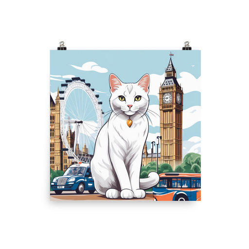 PugMug Custom White Companion Cat Poster