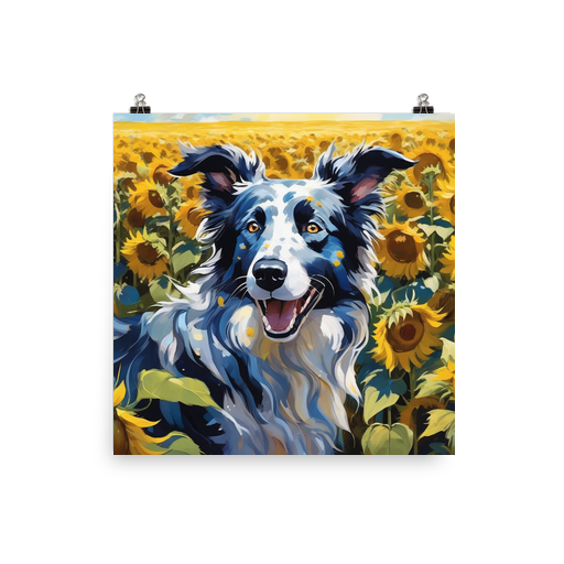 PugMug Custom Blue Merle Border Collie Poster