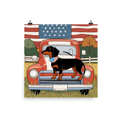 PugMug Custom Black Dachshund Poster