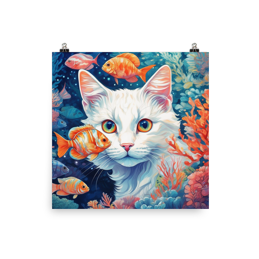 PugMug Custom White Companion Cat Poster