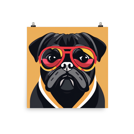 PugMug Custom Black Pug Poster