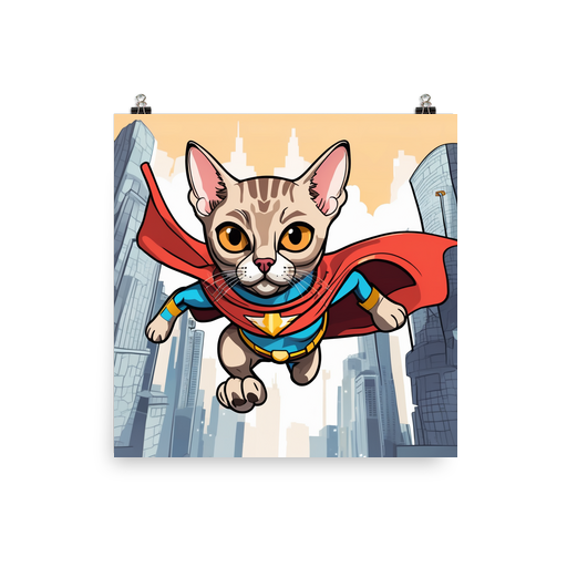 PugMug Custom Tabby Devon Rex Cat Poster