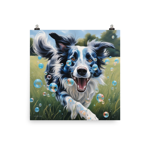 PugMug Custom Blue Merle Border Collie Poster