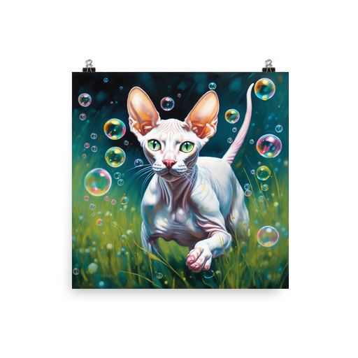 PugMug Custom White Sphynx Cat Poster