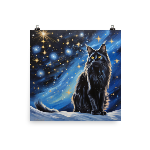 PugMug Custom Black Maine Coon Cat Poster