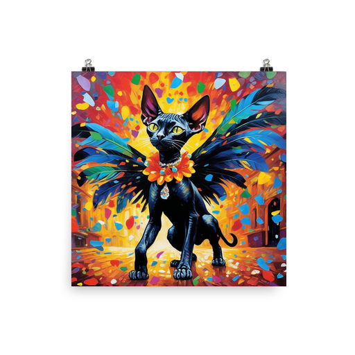 PugMug Custom Black Sphynx Cat Poster