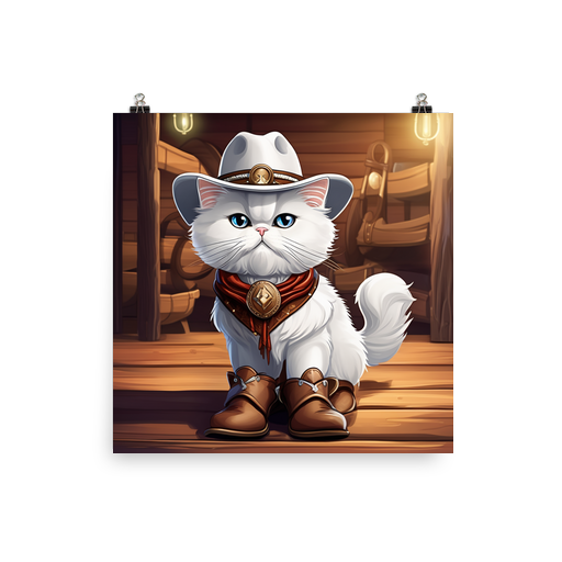 PugMug Custom White Persian Cat Poster