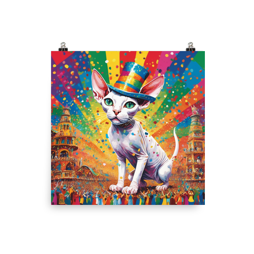 PugMug Custom White Sphynx Cat Poster