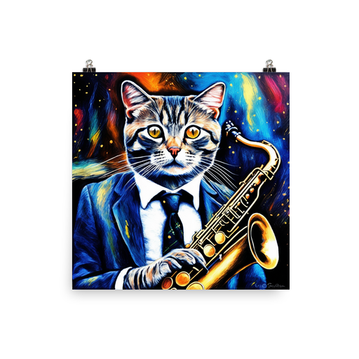 PugMug Custom Tabby Scottish Fold Cat Poster