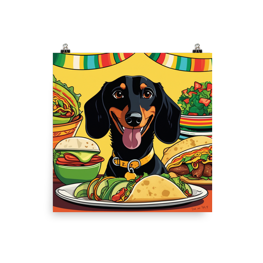 PugMug Custom Black Dachshund Poster