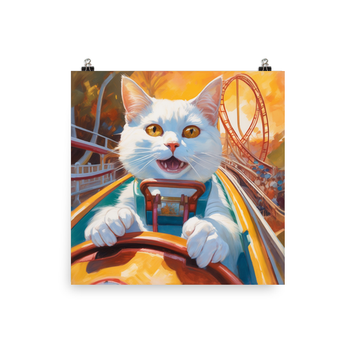 PugMug Custom White Companion Cat Poster