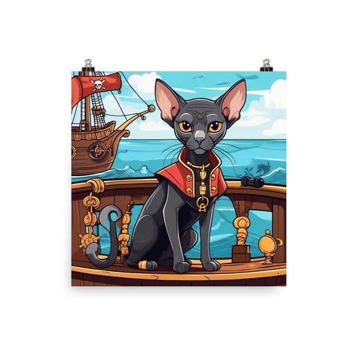 PugMug Custom Black Sphynx Cat Poster