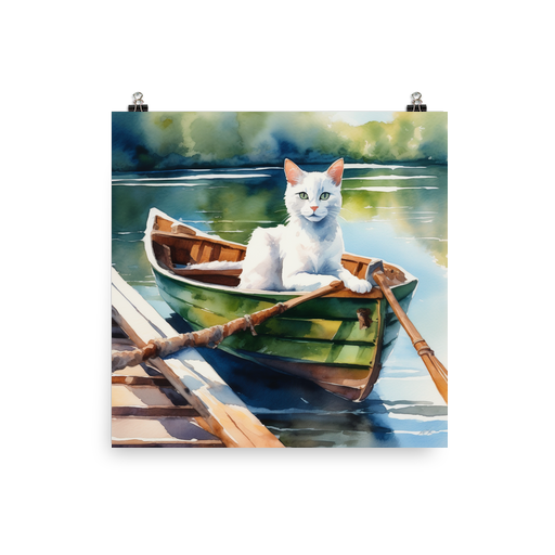 PugMug Custom White Companion Cat Poster