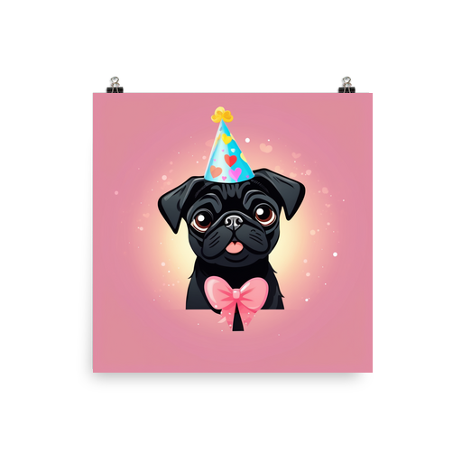 PugMug Custom Black Pug Poster