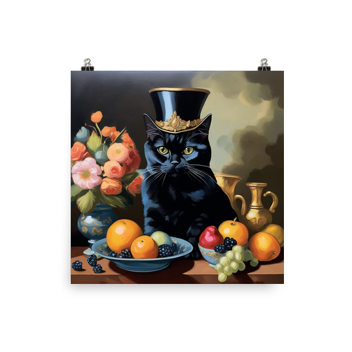 PugMug Custom Black British Shorthair Cat Poster