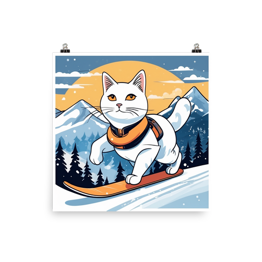 PugMug Custom White Companion Cat Poster