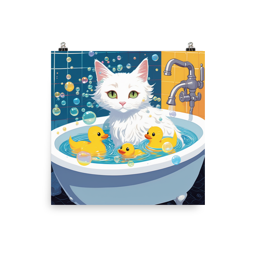 PugMug Custom White Companion Cat Poster