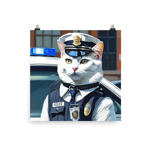 PugMug Custom White Companion Cat Poster