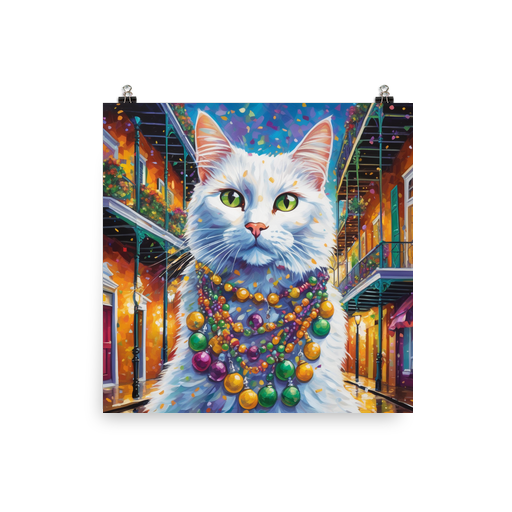 PugMug Custom White Companion Cat Poster