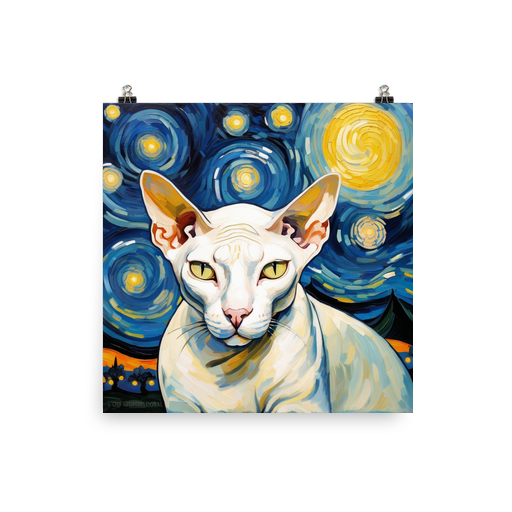 PugMug Custom White Sphynx Cat Poster